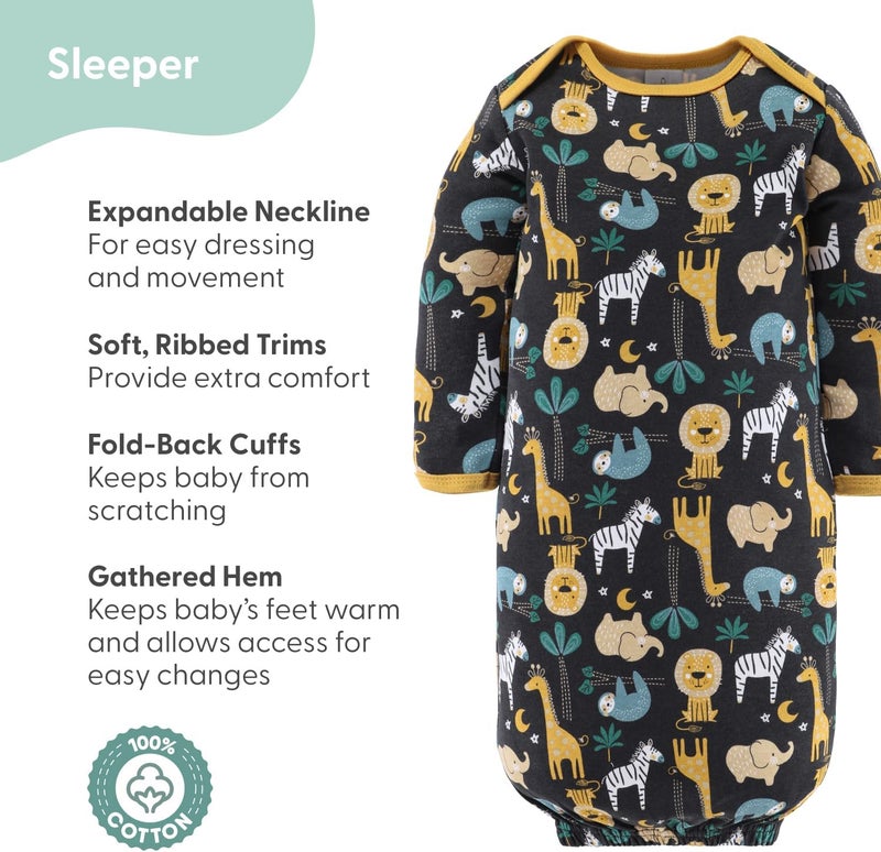 The Peanut Shell Baby Layette Gift Set for Baby Boys - 16 Piece Boy Baby Clothes Newborn to 9 Months - King of the Jungle - Image 4